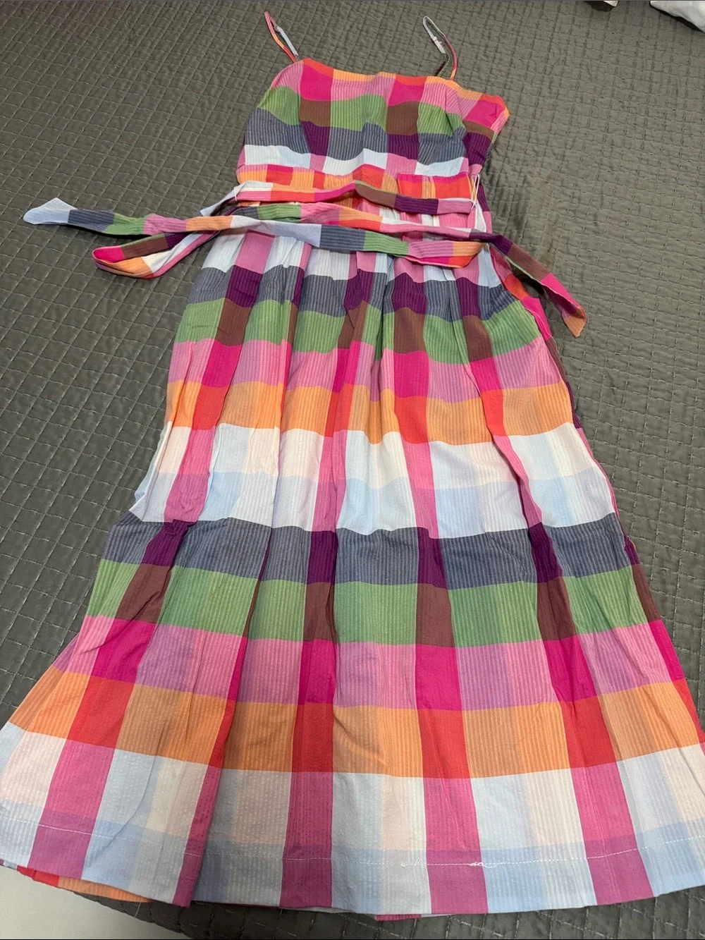 kate spade Multicolor Plaid Midi Sundress - Picture 1 of 2